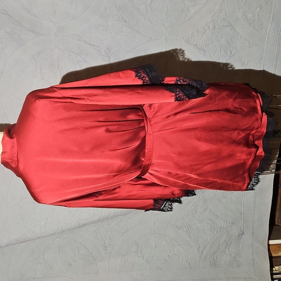 2 Piece Raunchy, Sexy Red Robe & Chemise Set - Picture 11 of 12